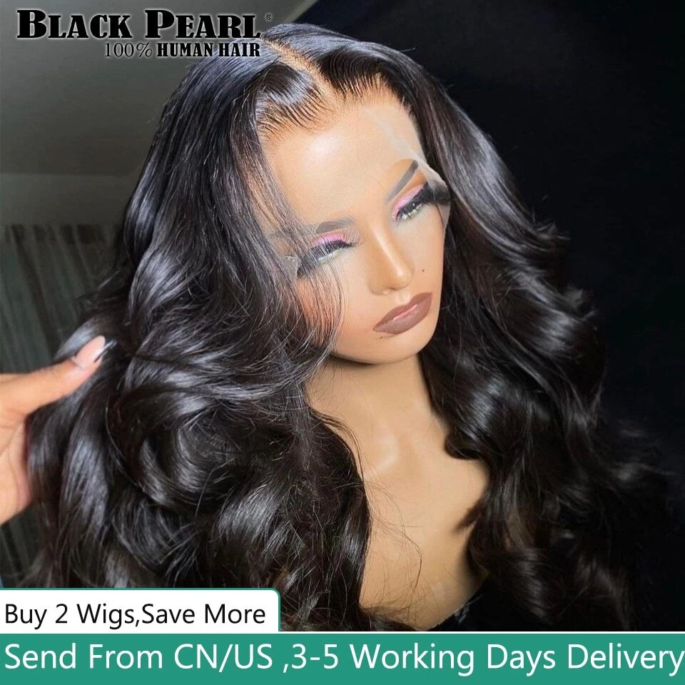 13X4 HD Lace Front Human Hair Wigs For Women Black Pearl Straight