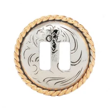 Gold and Silver Slotted Rope Edge Concho 1" 3484-NGS