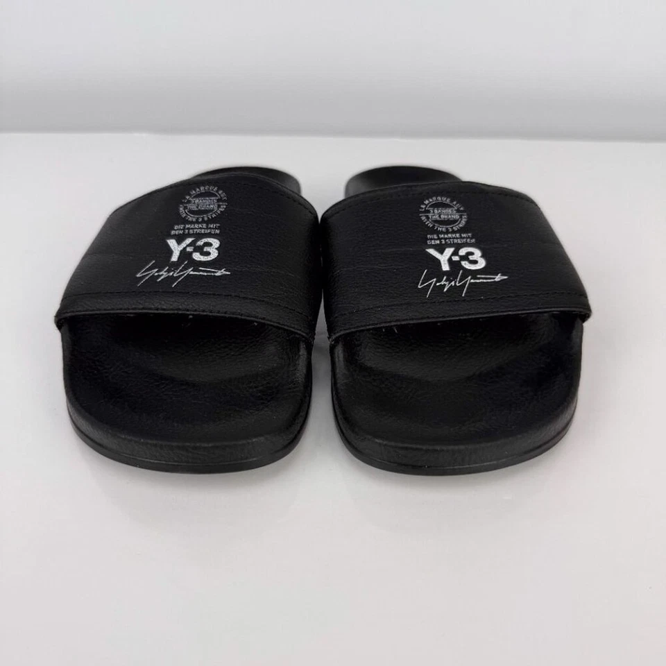 ADIDAS Adilette Y-3 Yohji Yamamoto Leather Black Slide Sandals 22.5cm Size 4 - Image 3 of 4