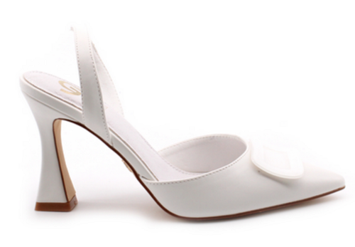 GOLD & GOLD GD730 SANDALI SCARPE DONNA DA INFILARE TACCO ECOPELLE OFF WHITE - Picture 2 of 2