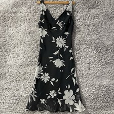 STUDIO Y Dress Black White Floral Sexy Vintage Retro Look Sz 3/4