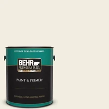 BEHR Premium Plus 1-gal. #1812 Swiss Coffee Semi-Gloss Enamel Exterior Paint