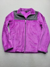 FILA Women Jacket Medium Purple Sweater Color Block Fleece Zip Logo Casual