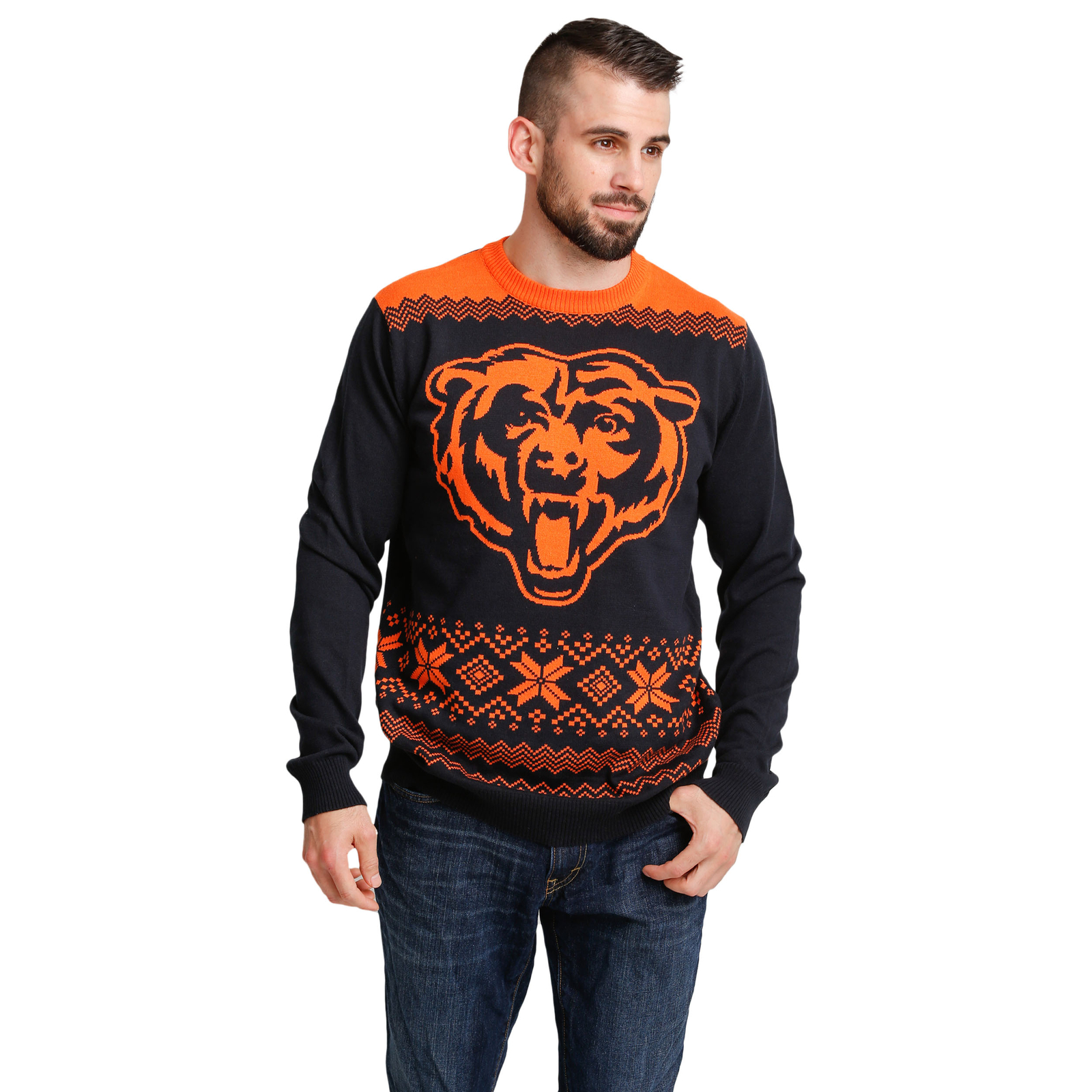 Уродливый свитер FOCO NFL Mens Chicago Bears 2021 Ugly