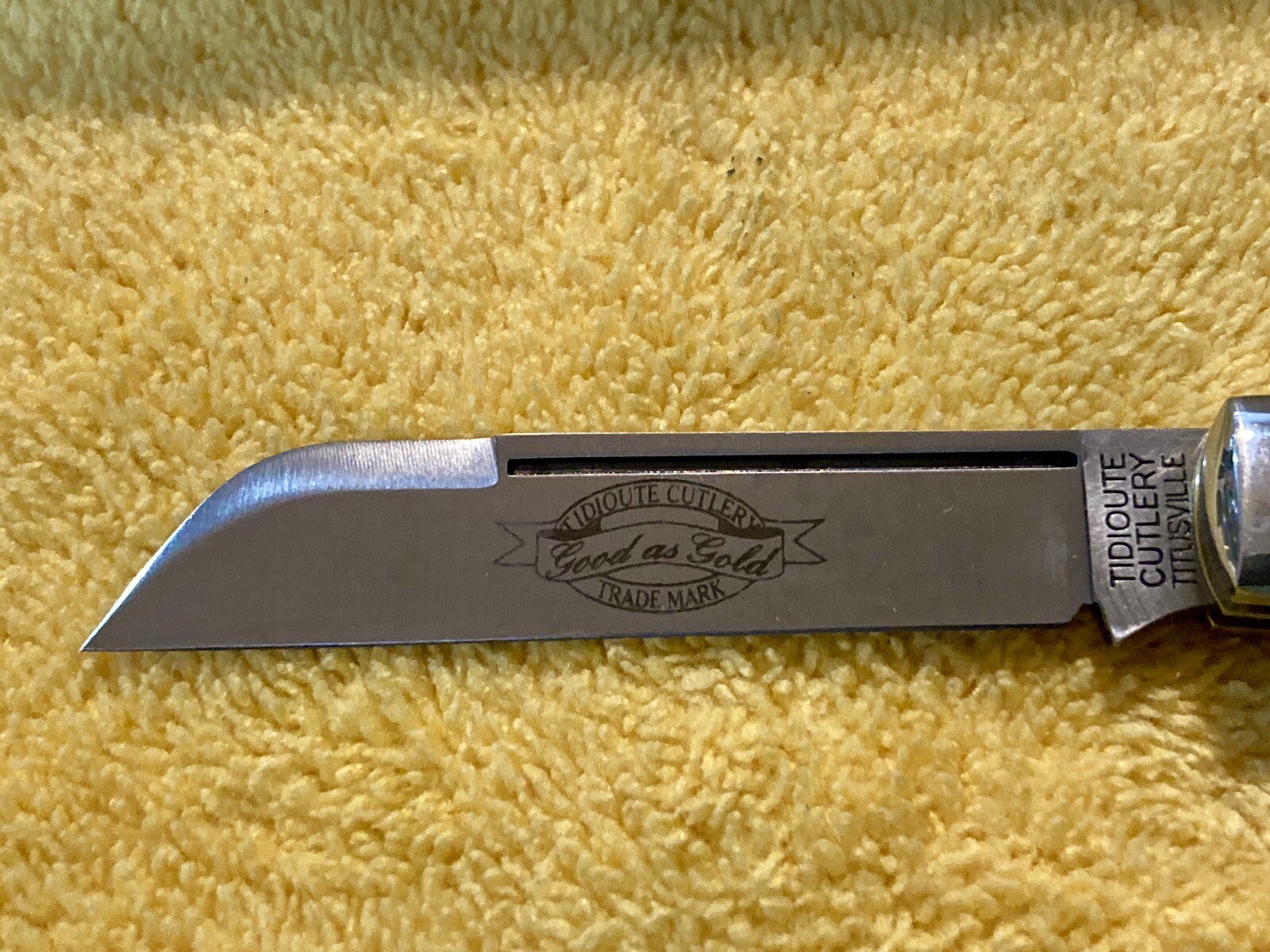 GREAT EASTERN TIDIOUTE CUTLERY TM USA EB0NY WOOD 14 T/C BARLOW KNIFE