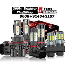 For 2004-2014 Ford F150 LED Headlight Hi/Lo  Fog Light Turn Signal Bulbs Combo