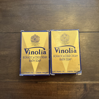 Vinolia Boracic & Cold Cream Bath Soap Bar Lot Of 2 Bars 1.78 Grams Each NOS