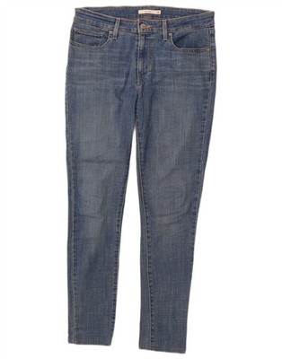 Levi's Damen 711 Skinny Jeans W30 L28 Blau Baumwolle AD09