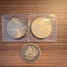 2 Peace Dollars + 1879 Morgan Silver Dollar Lot US Coins Estate Find