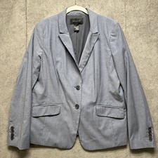 Ann Taylor Blazer 14 Blue Career Office Minimalist Academia Preppy Interview