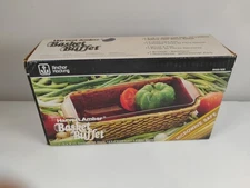 Vintage Anchor Hocking Harvest Amber Basket Buffet Utility Pan New Free Ship NOS