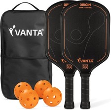 Pickleball Paddle Set 2 Adult Pickleball Paddles 4 Indoor Balls and Carry Case