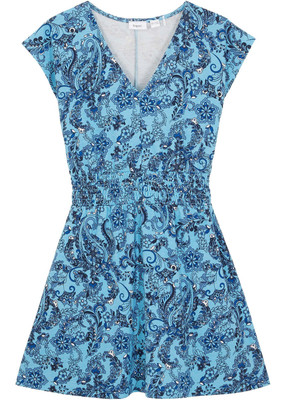 Jerseykleid mit Toile-Print Gr. 152/158 Lichtblau Mädchen Sommer-Kleid Neu