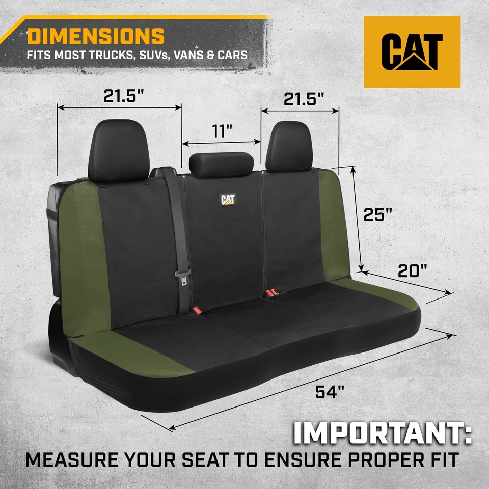 Funda de asiento trasero Cat Flexfit verde para coche - diseño duradero de lona y malla 60/4... Foto 2 de 4