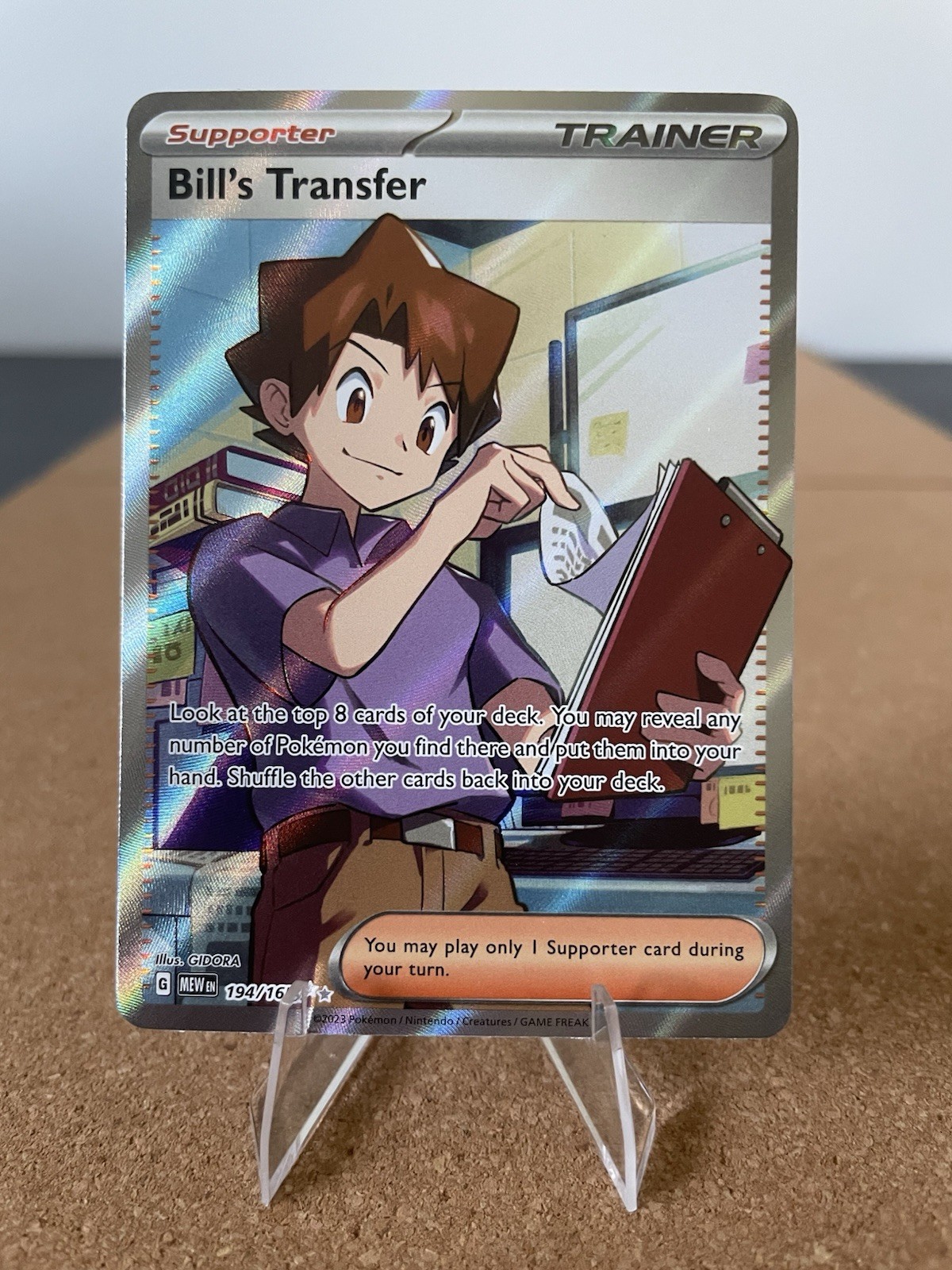 Pokemon TCG Bill's Transfer 194/165 SV Scarlet & Violet 151 Full Art Holo NM