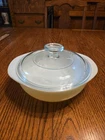 Vintage Yellow Pyrex 023 1.5 Qt Round Casserole Dish With Glass Lid