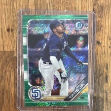 Bowman Chrome Fernando Tatis Jr. San Diego Padres Green Shimmer Refractor BCP-25