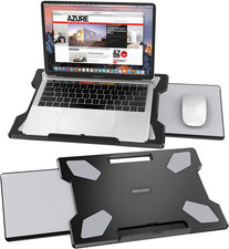 Laptop Lap Desk for Bed  Couch, Portable Laptop Lap Pad with Retractable Left/R