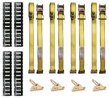 E-Track Tie-Down Kit 5' Black Powder-Coated Horizontal Rail Made in USA wit...
