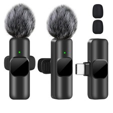 Mini Wireless Lavalier Mic for iPhone Android Video Audio Recording Clip-On