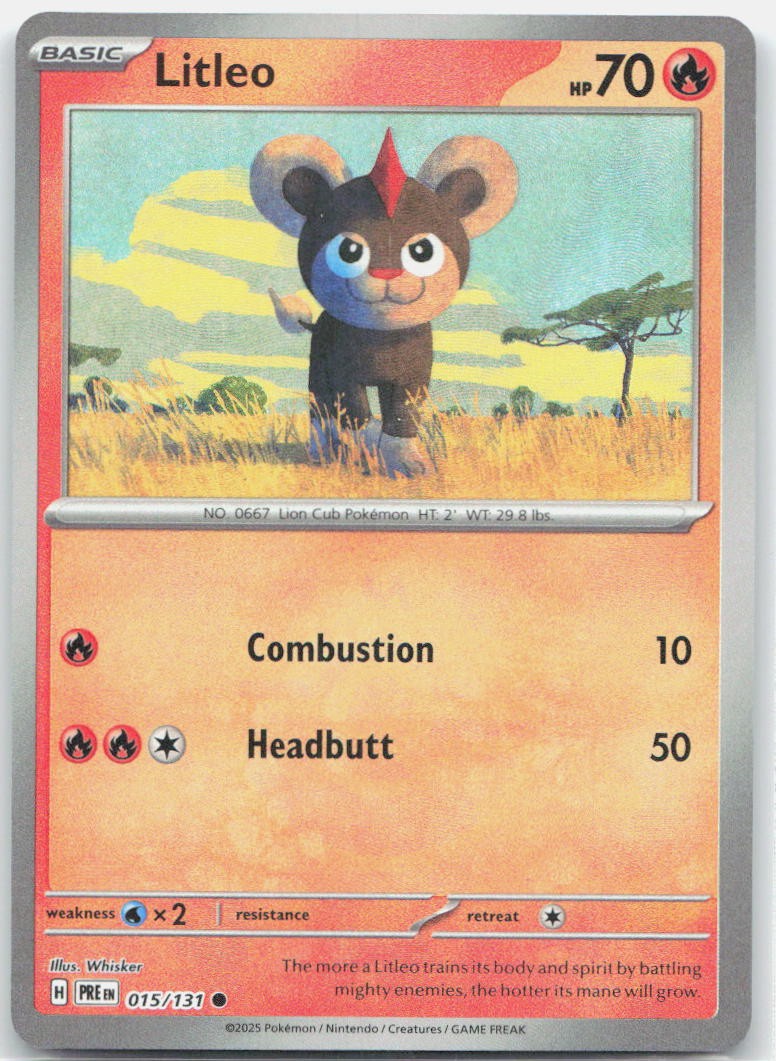 Litleo Master Ball Pattern Holo SV: Prismatic Evolutions 015/131 NM Whisker
