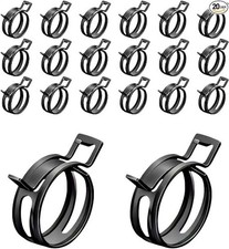 20PCS 1/4" ID Spring Band Clamps, 6mm Manganese Steel Fuel Line Hose Clips for L