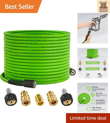 #ad 50FT Kink Resistant Pressure Washer Hose – 3600 PSI with Universal M22 Fittings $71.99