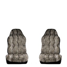 Universal Car Fabric Seat Cover Protector Leopard Animal Print Protector Pair Universal Car Fabric Seat Cover Protector Leopard Animal Print Protector Pair