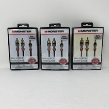 Lot of 3 NEW Monster Mini To RCA Audio Cables 6 Ft 