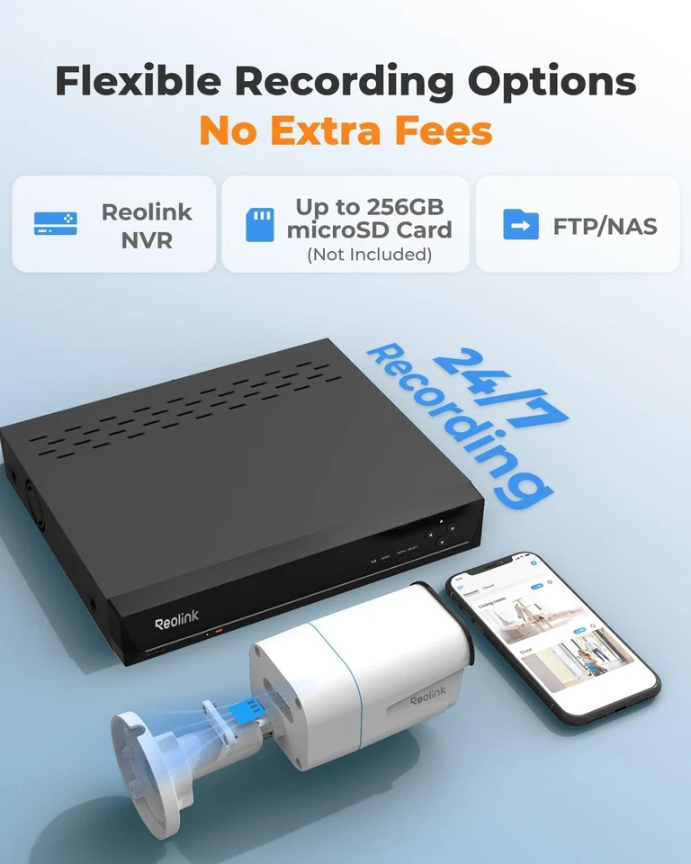 4K/8MP Security PoE IP Camera, Human/Vehicle/Pet Detection, Time-Lapse, 100ft... - Image 4 of 4