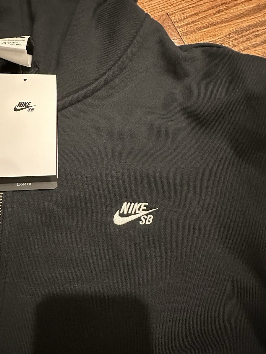Nike SB Essentials Heavyweight Full Zip Logo Hoodie Black