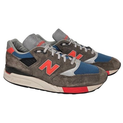 J. Crew x New Balance 998 Made in USA Grey Blue Orange Mens 9