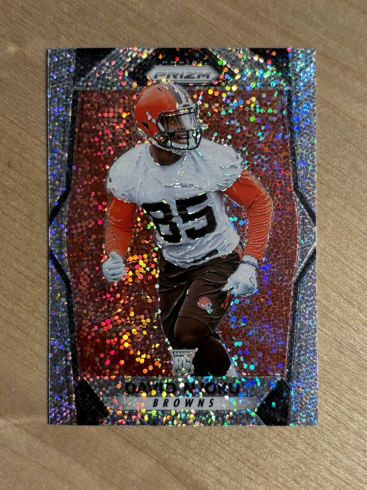 2017 Panini Prizm David Njoku Rookie #201 White Sparkle Cleveland Browns SP #/20