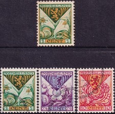 NETHERLANDS 1926 Charity heraldry issue sc. B12-B15 cv. $25 usd