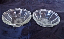 Scalloped Edge Dessert Berry Bowls Vintage Clear glass 4 1/2" Set of 2