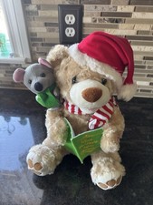 Animated Christmas Storytelling Bear & Mouse Twas Night Before Christmas NICE!