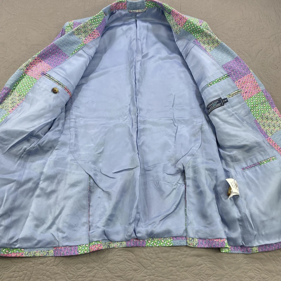 Blazer Vineyard Vines Para Hombres 38R Kentucky Derby Patchwork Multicolor Chaqueta de Algodón Foto 3 de 4