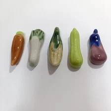 Mino Ware Vegetable Chopstick Rest Set of 5 Unused Japanese Dinnerware