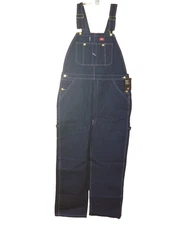 Dickies Mens Bib Overalls Jeans Size 40x34 Dark Blue Carpenter Denim NEW w/tags