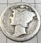 1923 Mercury   Dime - 90% Silver - Free Shipping.