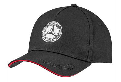 Original Mercedes-Benz Basecap Cap Schwarz Lorbeerkranz - 100% Baumwolle