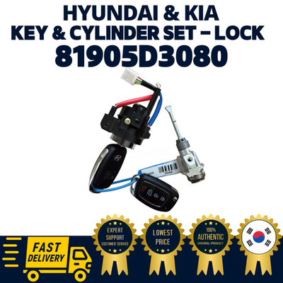 GENUINE OEM Hyundai Key & Cylinder Set - Lock 81905D3080 Tucson