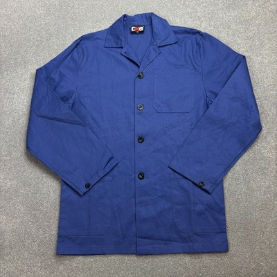 Französische Jacke Erwachsene klein blau Vintage Hausarbeit Utility Arbeitskl...