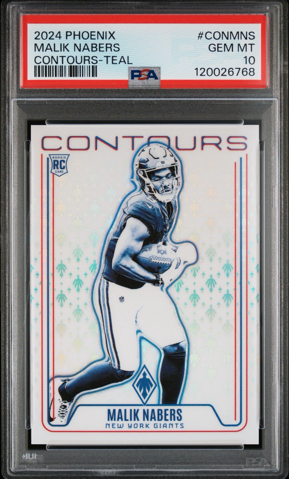 2024 Panini Phoenix - Malik Nabers Contours Teal /40 (RC) GEM MINT 💎