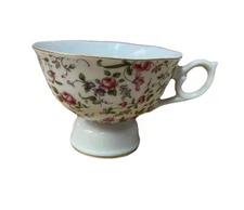 Vintage LEFTON Rose Chintz Tea Cup With Musical Box