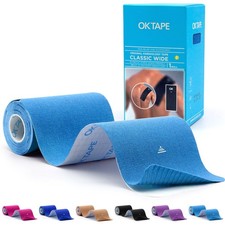 OK TAPE Extra Wide Kinesiology Tape for Shoulder, Back, Precut 1 Roll, Blue
