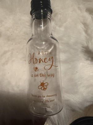 50-baby shower favor bottles featuring the ''A little Honey is on the way'' design