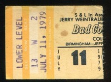 Vintage 1979 Bad Company Carillo Concert Ticket Stub Birmingham Al Vintage 1979 Bad Company Carillo Concert Ticket Stub Birmingham Al