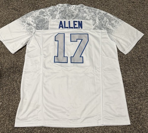 NEW Josh Allen 17 Custom Sewn Football Jersey White Large Stitched