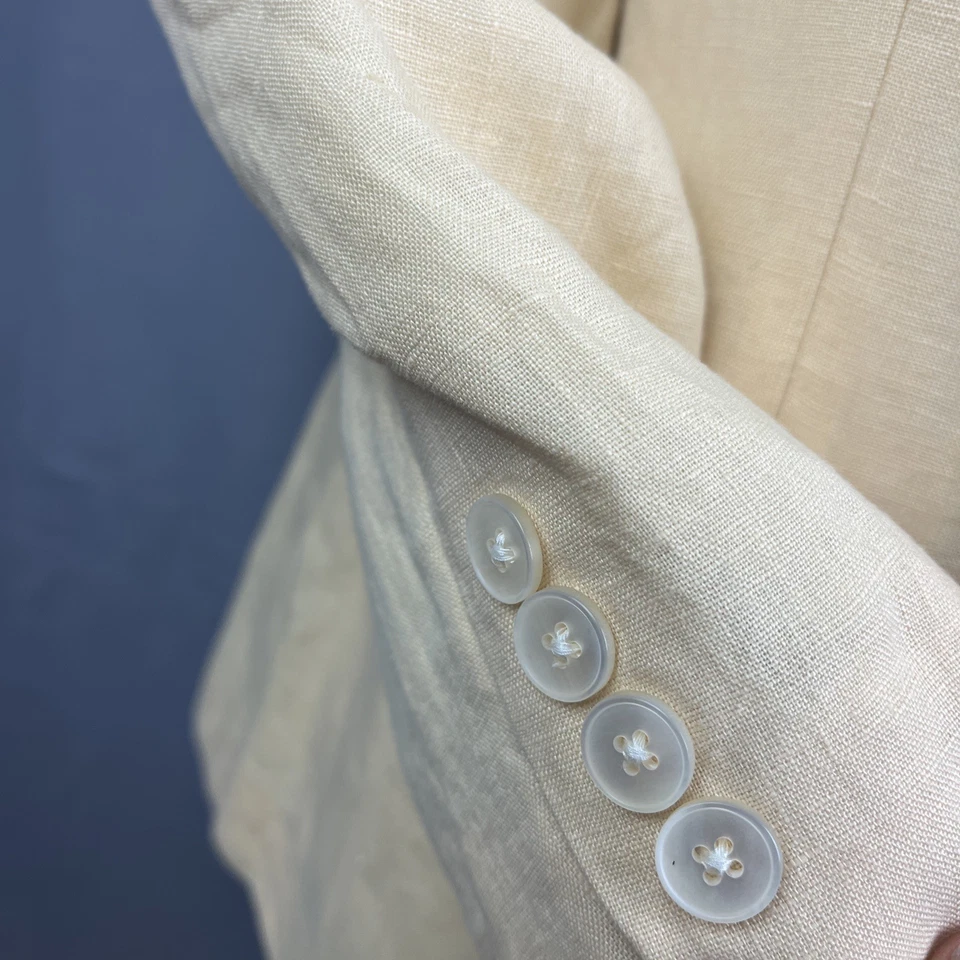 Chaqueta Blazer Abrigo Deportivo Lauren Ralph Lauren Para Hombre 48R Lino Amarillo Foto 3 de 4